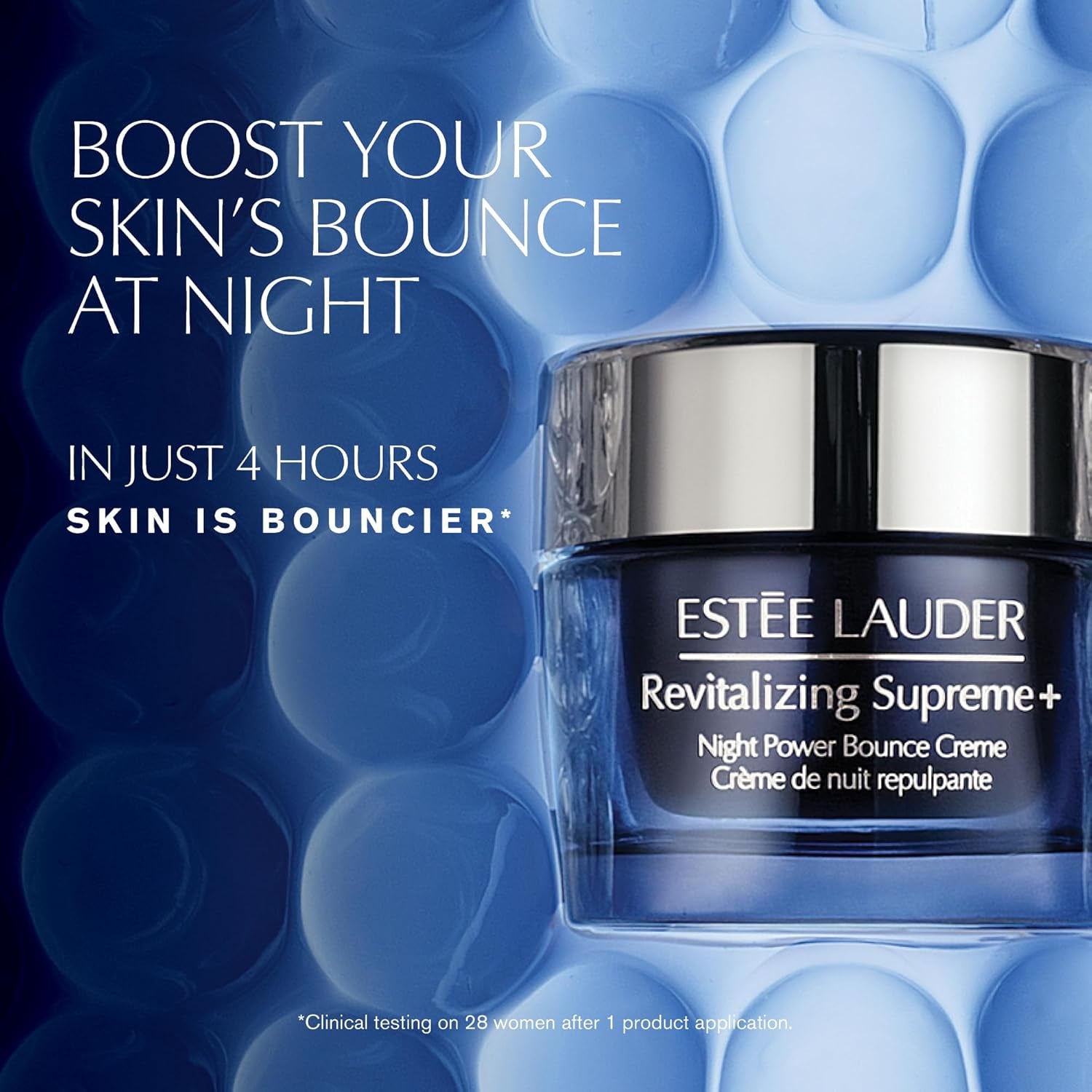 Revitalizing Supreme+ Night Power Bounce Cream Moisturizer with Peptides for Firmness