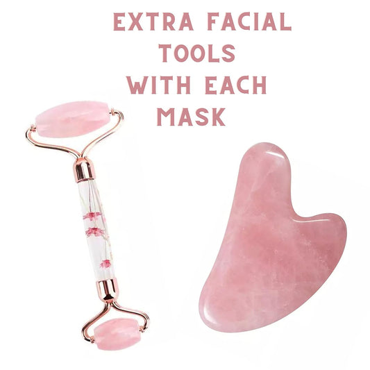 Rose Quartz Face Mask Facial Mask and Roller for Face to Promote Relaxation and Stress Relief. Rose Quartz Gifts for Mom Quartz Gifts for Mom. Stress Reliever Gifts for Mom.