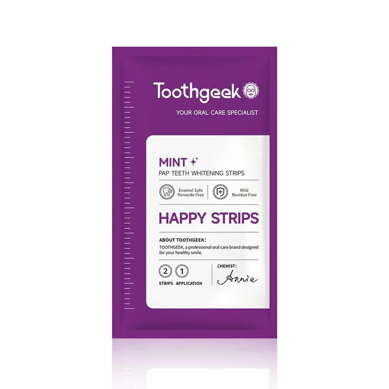 Toothgeek Mint Pap Teeth Strips 7 Days Effective Teeth to Be White Mild and No Residue Funny Stickers