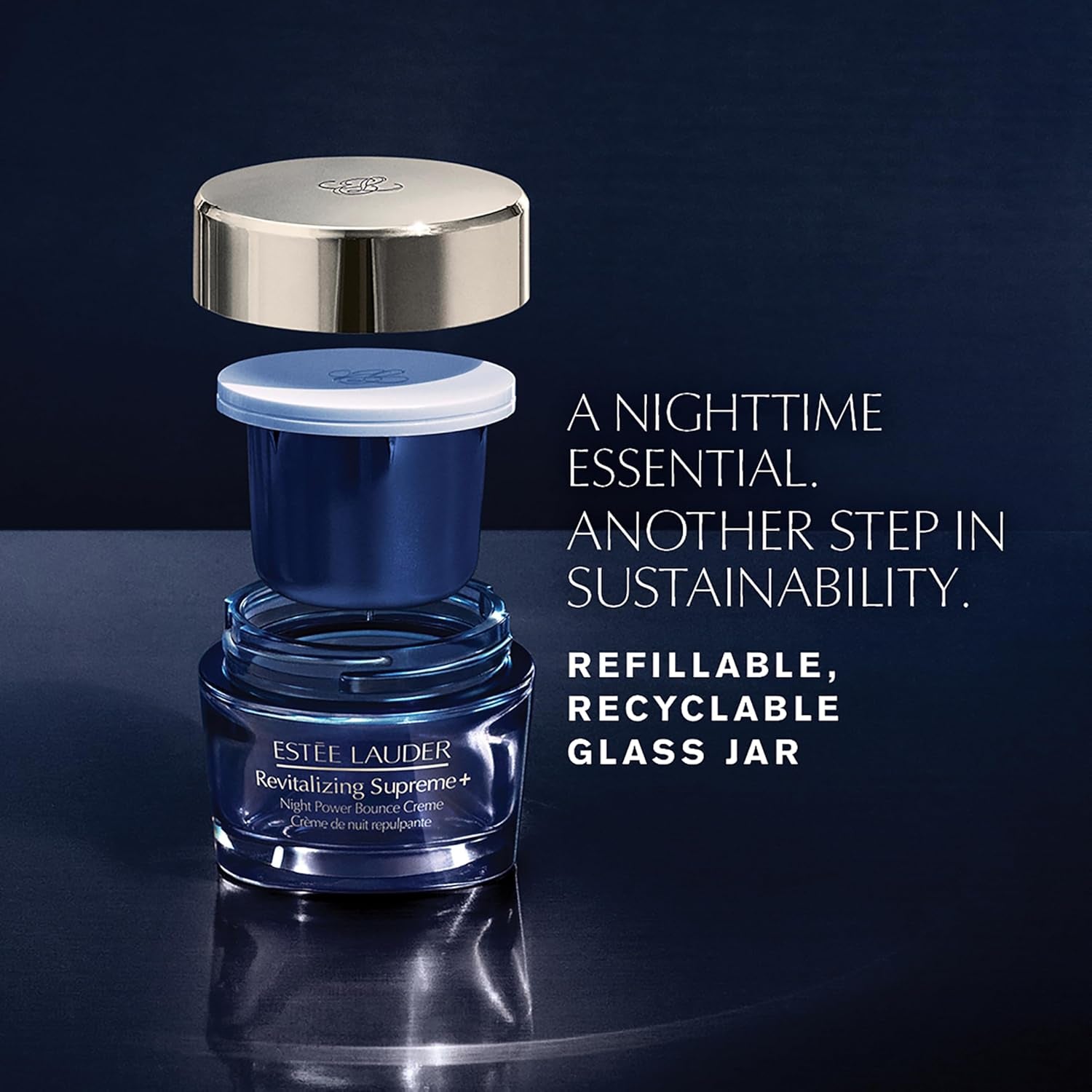 Revitalizing Supreme+ Night Power Bounce Cream Moisturizer with Peptides for Firmness