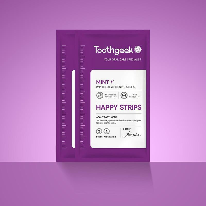 Toothgeek Mint Pap Teeth Strips 7 Days Effective Teeth to Be White Mild and No Residue Funny Stickers