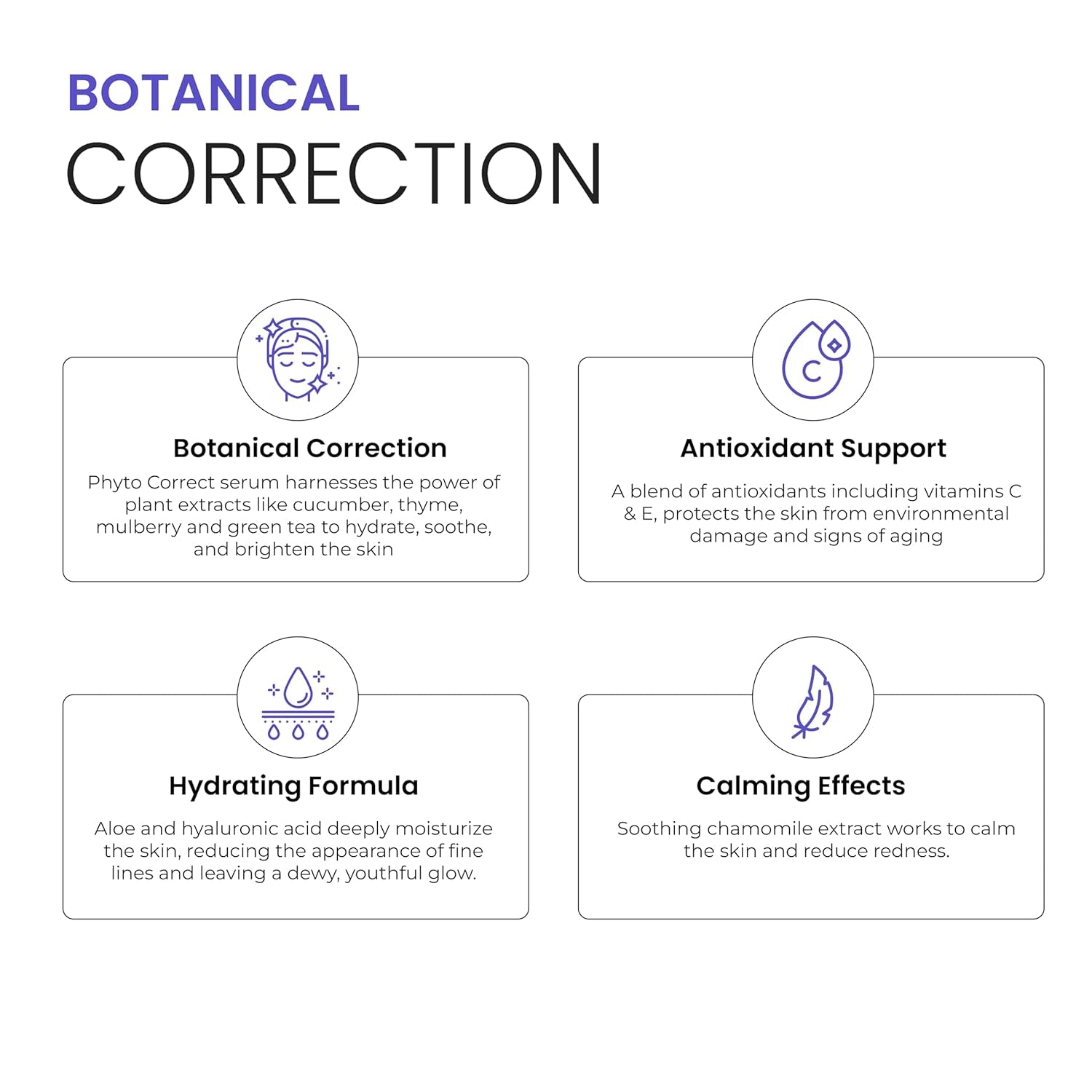 Phytocorrect Face Serum Lightweight Phyto Serum Facial Skin Hydration Sensitive Skincare with Hyaluronic Acid Bisabol Ageing Skin Care Made in USA