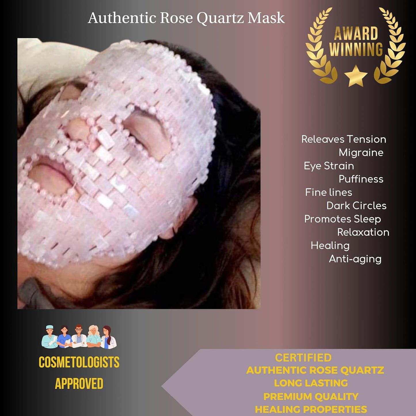 Rose Quartz Face Mask Facial Mask and Roller for Face to Promote Relaxation and Stress Relief. Rose Quartz Gifts for Mom Quartz Gifts for Mom. Stress Reliever Gifts for Mom.