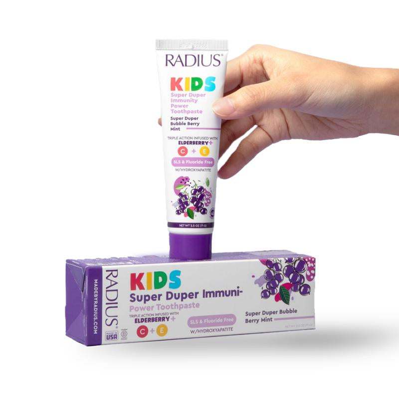 Super Duper Immune Support Toothpaste in Bubble Berry Mint