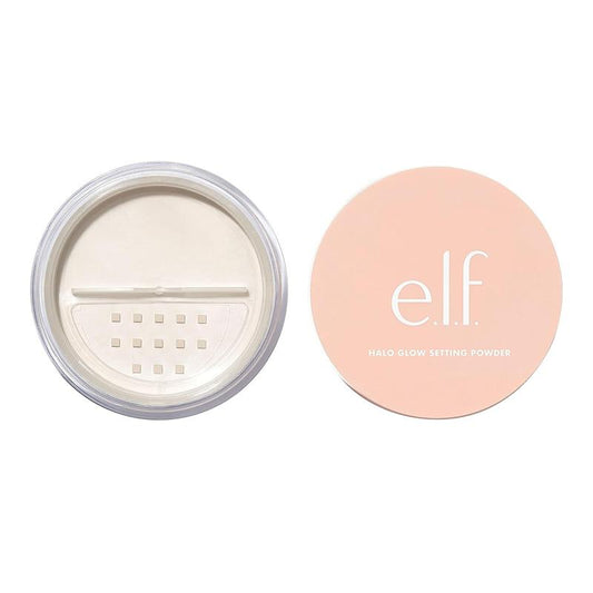 E.L.F., Halo Glow Setting Powder, Silky, Weightless, Blurring, Smooths, Minimizes Pores and Fine Lines, Creates Soft Focus Effect, Light, Semi-Matte Finish, 0.24 Oz