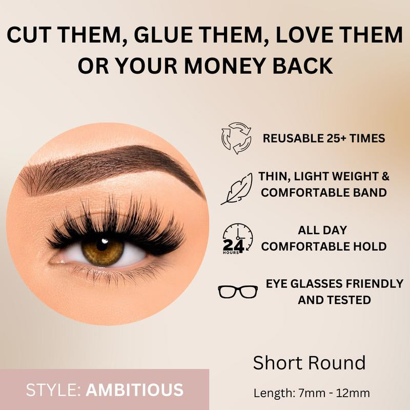 Glamorous Bold Lashes - 3D Multi-Layered False Eyelashes, Dense & Fluttery, Long-Lasting Wear for Evening Glam