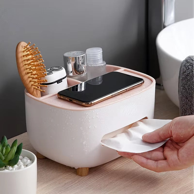 Multifunctional Remote Control Napkin Box, Paper Extraction Box, Living Room, Restaurant Ideas, Simple and Light, Luxury